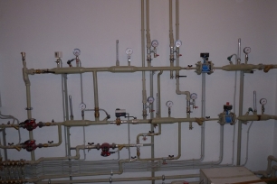 Тепловой пункт. разводка трубопроводов. Вид 2